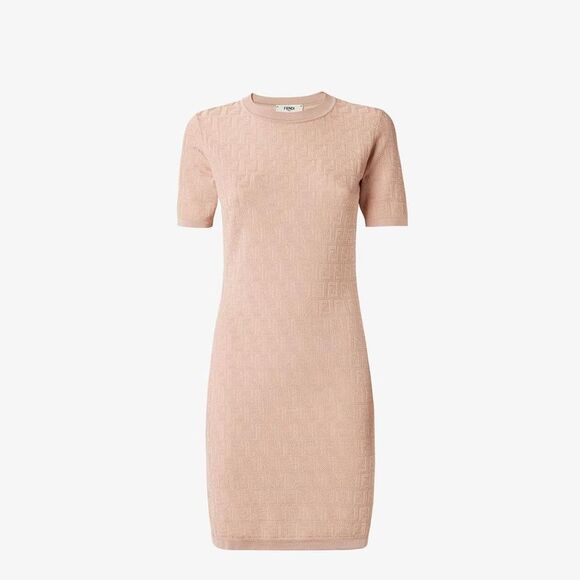 FENDI Dresses & Skirts - FENDI FF Monogram Knit Dress Women PINK Dresses